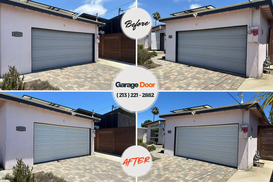 Before and after: garage door repair Violet, LA